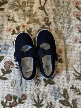 Janie and Jack Navy Mary Jane Velcro Sneaker with Bow